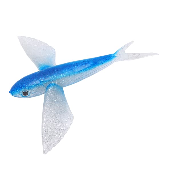 Kunstig flyvefisk-agn, myk silikon, for saltvanns- og båtfiske (blå)