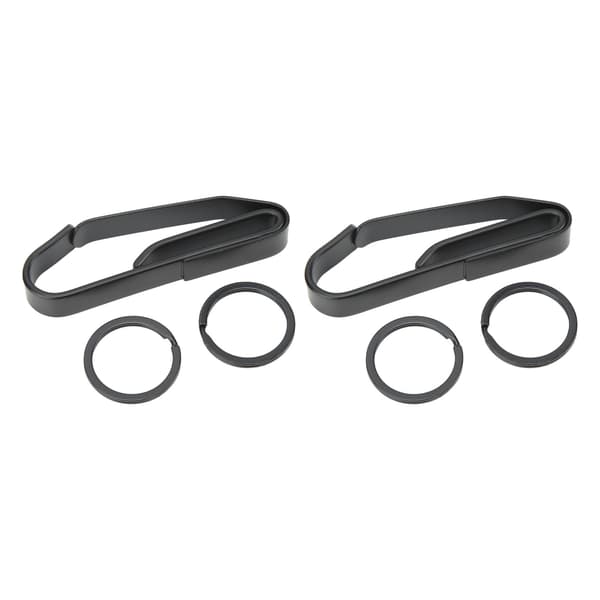 2 stk. bilnøgleholder med clips i rustfrit stål til udendørs brug med ringe