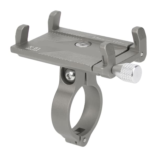 Justerbar cykeltelefonholder i aluminiumslegering med navigation og sikker montering, titaniumfarve