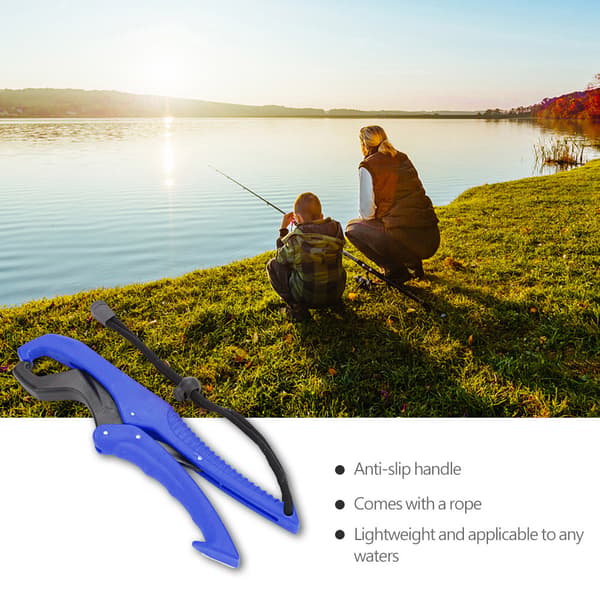 ABS fiskegrepp med justerbart rep, halkfritt, lätt, flytande säkerhet (blå, S)