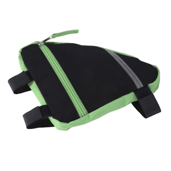 Triangulär cykelväska, slitstark nylon, multifunktionell, cykeltillbehör, utomhusbruk, grön