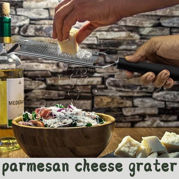 Premium klassisk skarp zester-rivejern i rustfrit stål, til parmesan, ingefær, chokolade, muskatnød og trøfler