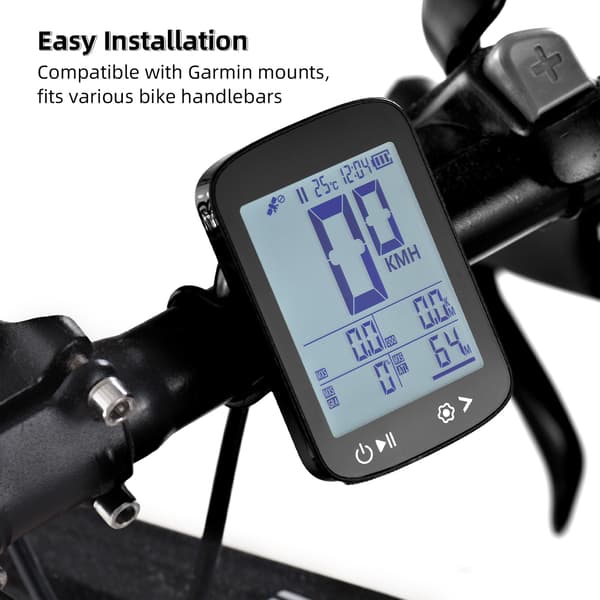 Trådlös GPS-cykeldator med tydlig 5-stjärnig display, IPX6-positionering, uppladdningsbart batteri