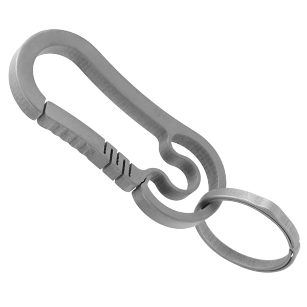 Nøglering i titaniumlegering med quick-release krog til rygsæk, ergonomisk design, grå