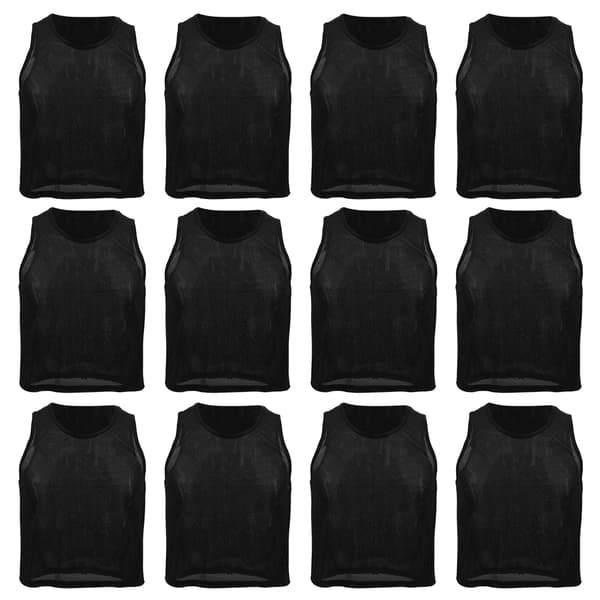 12 STK Børnefodboldtræningsvest Fluorescerende Grøn Åndbar Mesh One Size