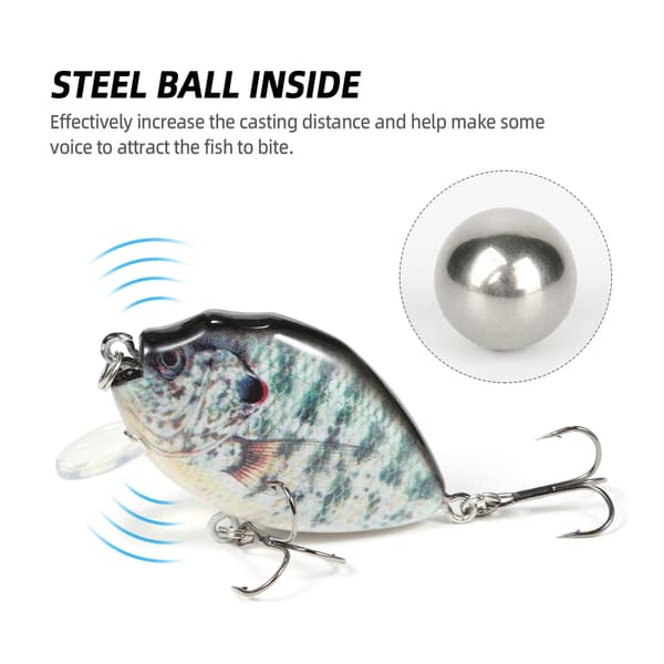 TARUOR 60mm 14.5g Mini Crankbait Hårt Bete med Trekrokar