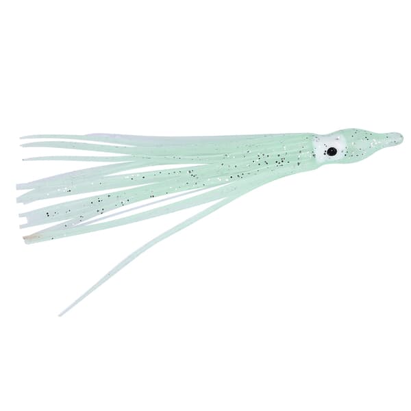 10 stk. fiskesluk blekksprutform Mini lysende gummi realistisk svømmebevegelse 9 cm