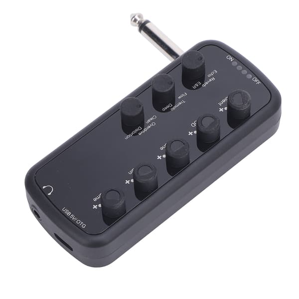 Bas hörlursförstärkare med multieffekter: Ren, Overdrive, Distortion, Reverb, USB-uppladdningsbar