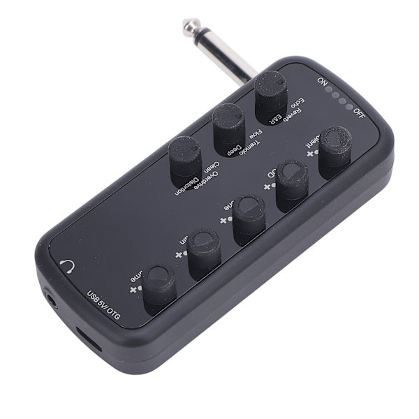 Bas Hovedtelefonforstærker med Multi-effekter: Ren, Overdrive, Distortion, Rumklang, USB Genopladelig