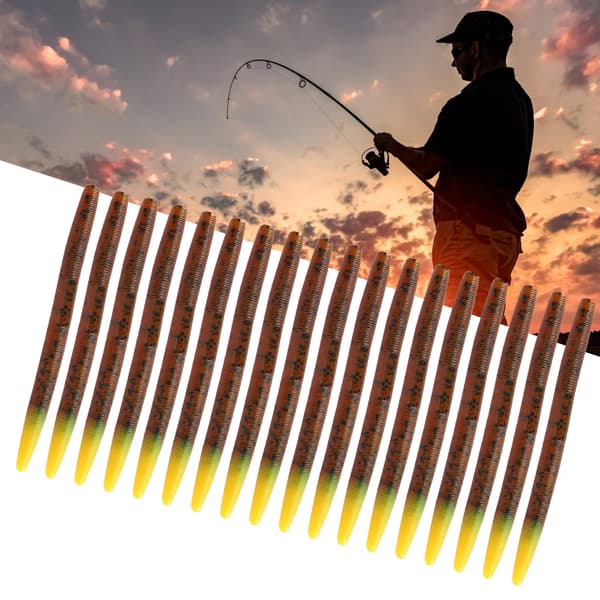 3 sæt bløde silikone kunstige ormeformede agn 11 cm 4# fisketilbehør