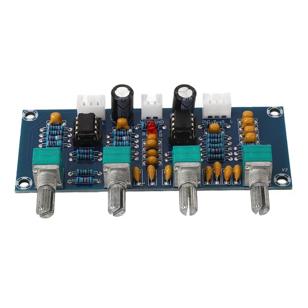 Dual-Channel NE5532 Dual-Channel Preamp Tone Board med Bas/Mellem/Diskant Justering, DC12V-24V