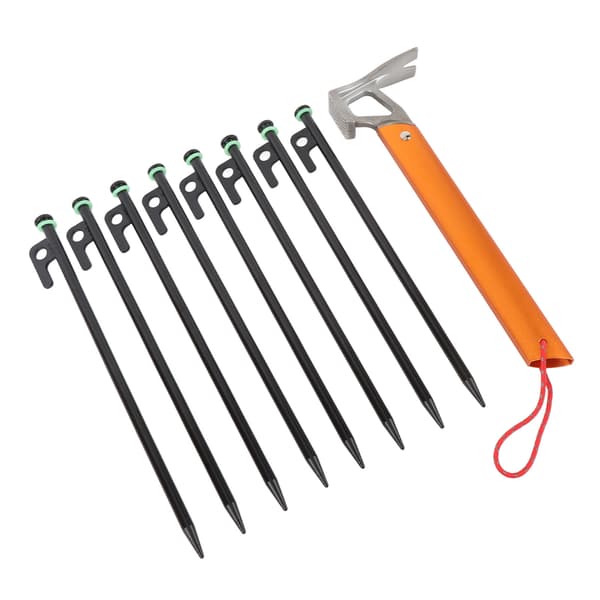 30 cm campingpinnar med 4 mm rep, hammare och väska för tält, markiser och utomhusbruk