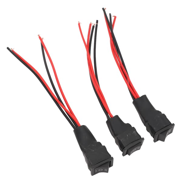 10A DC Motor Reversibel Bryter, 3 Posisjoner, Kablet, Polaritetskontroll, 3 stk