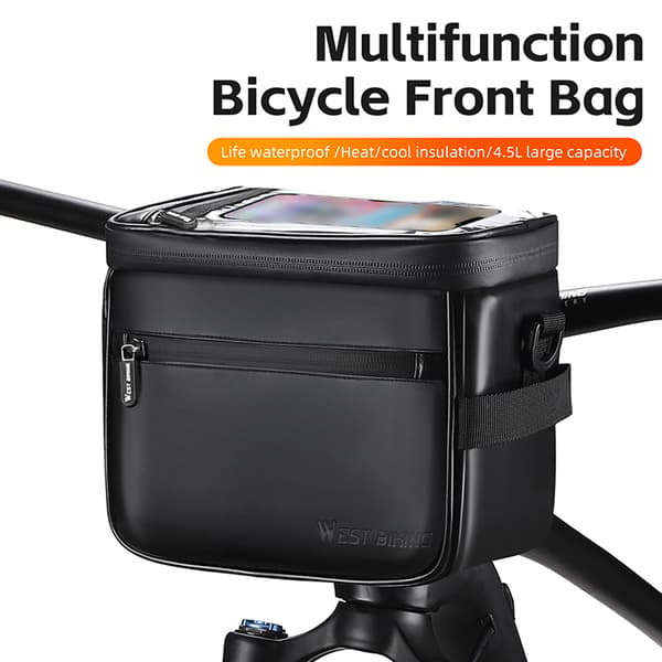Cykel Forpose, Termisk Isolering, 8\" Touchscreen, Vandafvisende, 4.5L, PU Læder