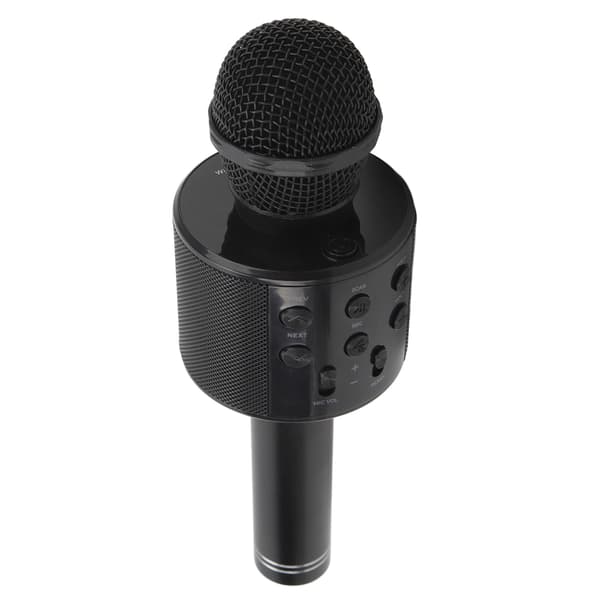Bærbar 3-i-1 trådløs Bluetooth karaokemikrofon med højttaler, Hi-Fi lyd, sort