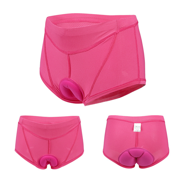 Dame sykkeltruser med 3D gelpolstring, rosa, størrelse L