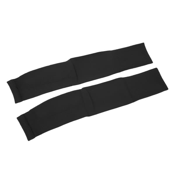 Lange kompressionsærmer til ben, fodbold, cykling, polyester, unisex, sort