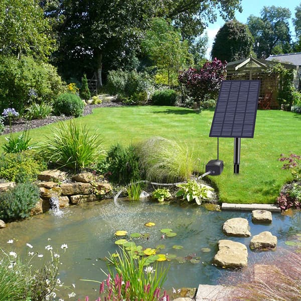 Solar luftpumpe ilter til dam, akvarium, have med slange og boblesten