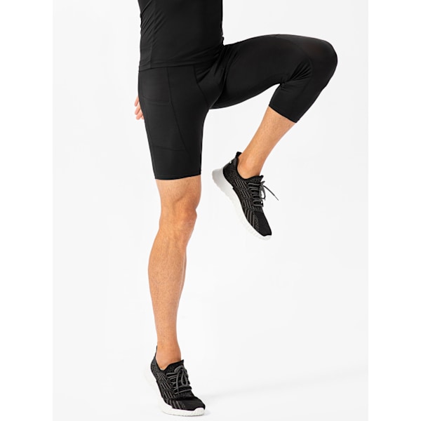 Basketshorts för män med ett ben, elastiska, med sidofickor, träningstights