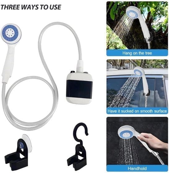 Bærbar udendørs bruser, 2200 mAh, til vandreture, backpacking, rejser, strand, kæledyr, camping