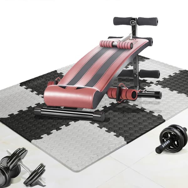 12 sammankopplade halkfria EVA-gymmattor för gym- och hemmagolv 30x31cm