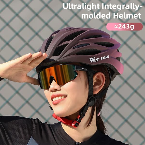 Ultralet cykelhjelm med 28 ventilationshuller, gradientfarve, integrerede sikkerhedsfunktioner