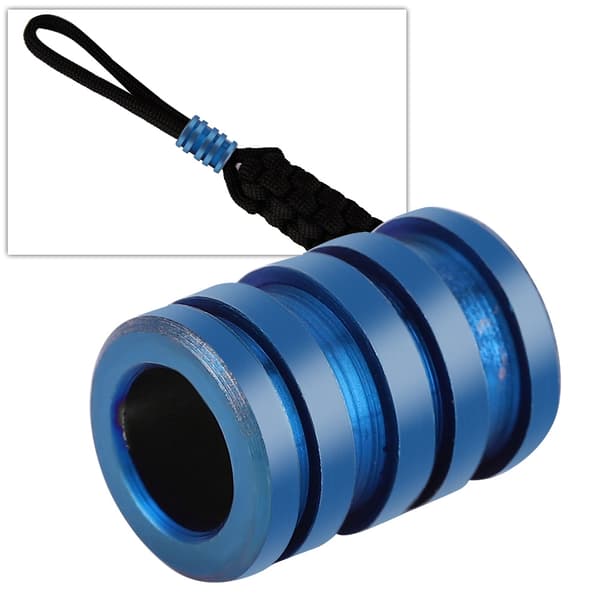 Stor blå TC4 titaniumlegering knivvedhæng til udendørs lanyard med perle paracord
