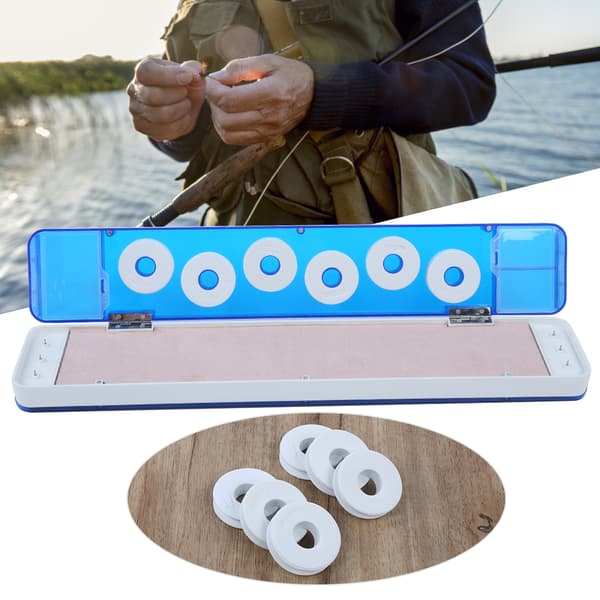 Multifunktionell flytande fiskelåda med linförvaring, transparent blå, 45 cm