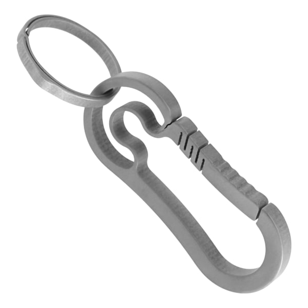 Nøglering i titaniumlegering med quick-release krog til rygsæk, ergonomisk design, grå