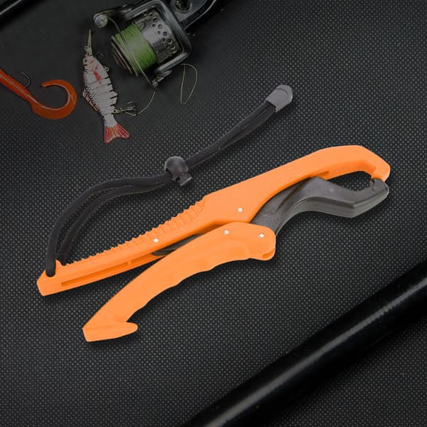 Fiskeklemme med justerbart reb, skridsikkert greb, letvægts ABS flydende (Orange, L)