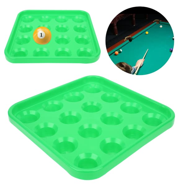 Billardkuglebakke, 16 huller, grøn vinyl, opbevaring, transport, snooker, pooltilbehør