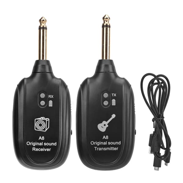 UHF 20Hz-20KHz trådløst guitarsystem, genopladelig sender og modtager til elektrisk guitar