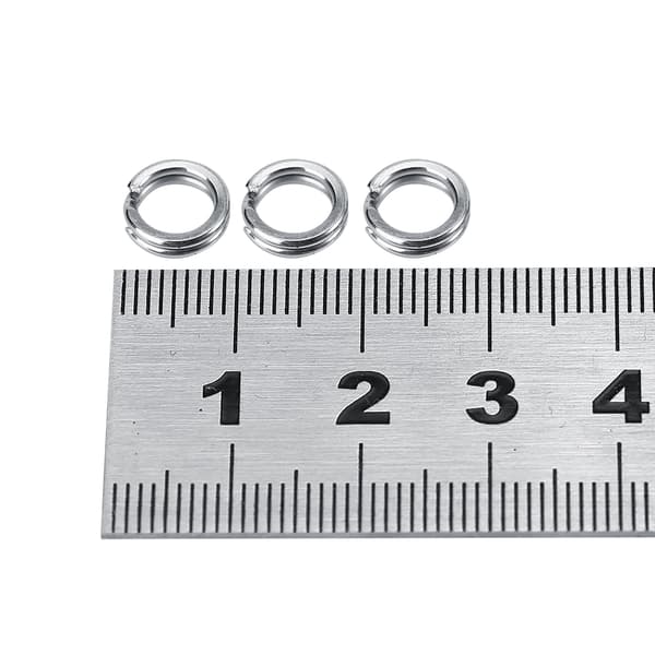 50 stk. Dobbelt Cirkel Separator Ring i Rustfrit Stål Fiskemadding Forbinder (9#)