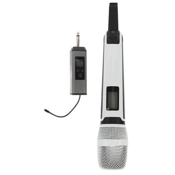 UHF trådlös mikrofon, metall, dynamisk kardioid brusreducering, för karaoke, stabil överföring, vit