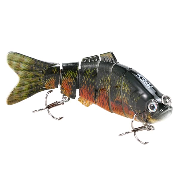 Fiskedrag 6 segment 10cm/20g Hårt verklighetstroget drag med 2 trekrokar för bas- och gäddfiske