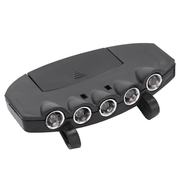 Bærbar 5 LED-hodelykt med klips for fiske, camping, jakt, sykling, løping