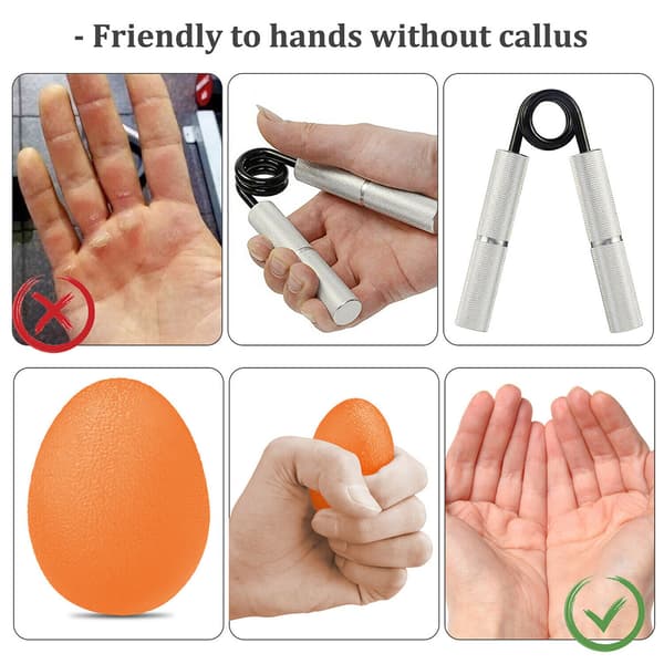 5 st äggformade greppbollar för hand- och fingerövningar, styrketräning och stresslindring