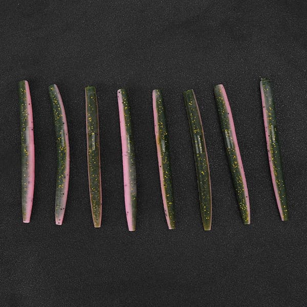 8 STK AR24 Blød Ormefiskelokke 10cm/6.5g Naturtro Simulationsfisketilbehør