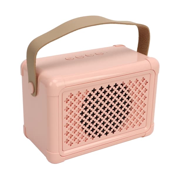Söt Mini Multifunktionell Bärbar Bluetooth Karaoke Högtalarsystem med Mikrofon - Rosa