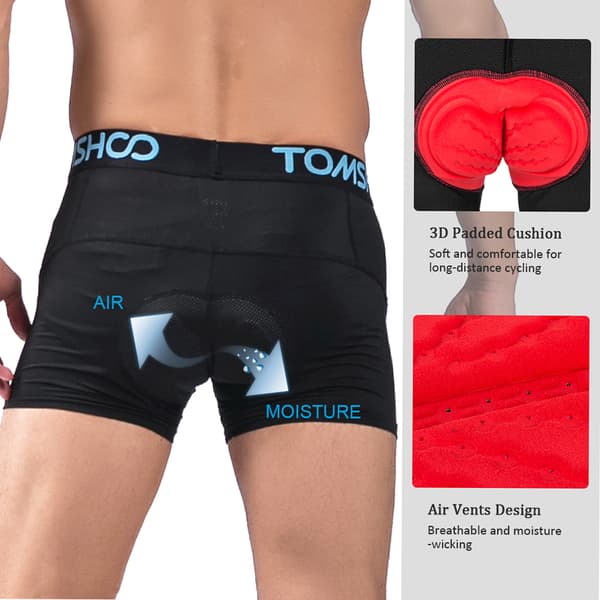 Cykelshorts til mænd med åndbar 3D-polstring, letvægts til cykling