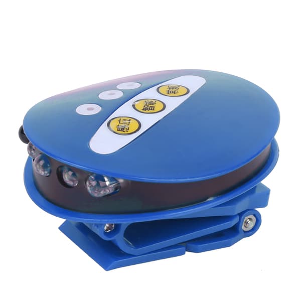 LED-hatlys med sensor, USB genopladeligt, clip-on til fiskeri, smarte tilstande, almindelig, blå