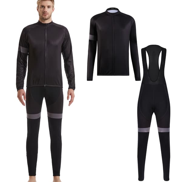 Vintercykeltröja för män, varm långärmad jacka med hängslen