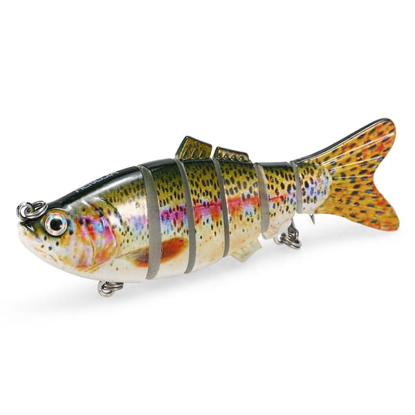 Fiskedrag 10cm/20g Verklighetstroget 6 Segment Ledat Swimbait Hårt Bete med 2 Trekrokar