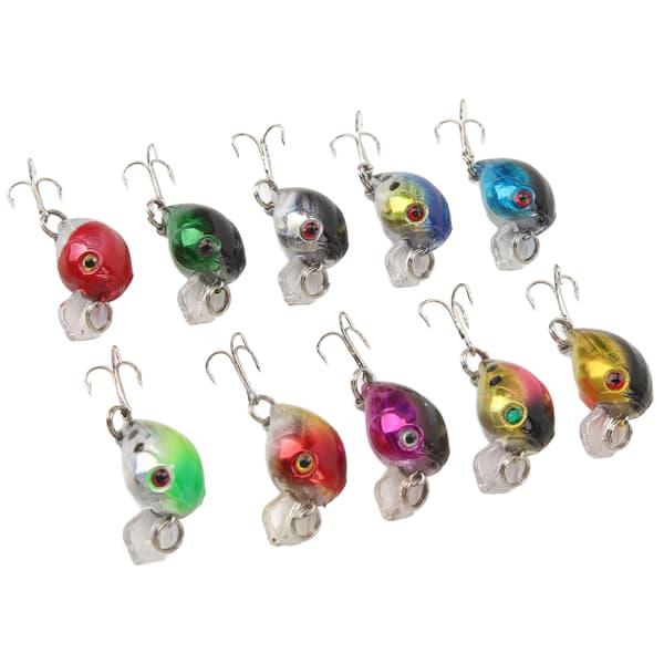 Sæt med 10 Minnow Crankbait Hard Baits til ferskvands- og saltvandsfiskeri