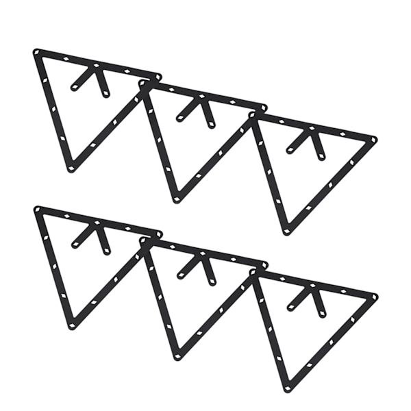 6 stk/sæt Sort Trekant Billard Rack Kugleholder Positionering Tilbehør Poolbord