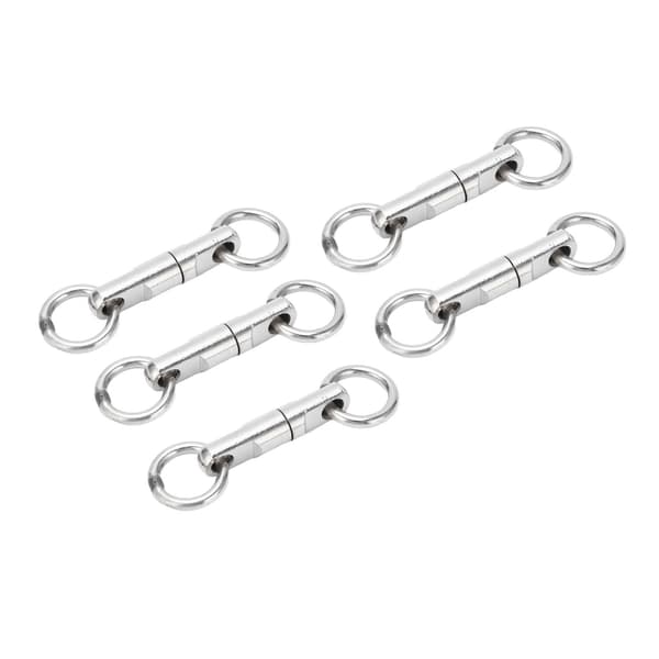 5 stk. rustfrit stål spinderingsleje krogforbinder fisketilbehør 7#