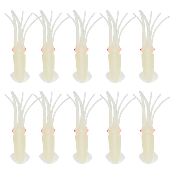 10 st realistiska lysande mjuka silikonbläckfiskdrag 7,5 cm