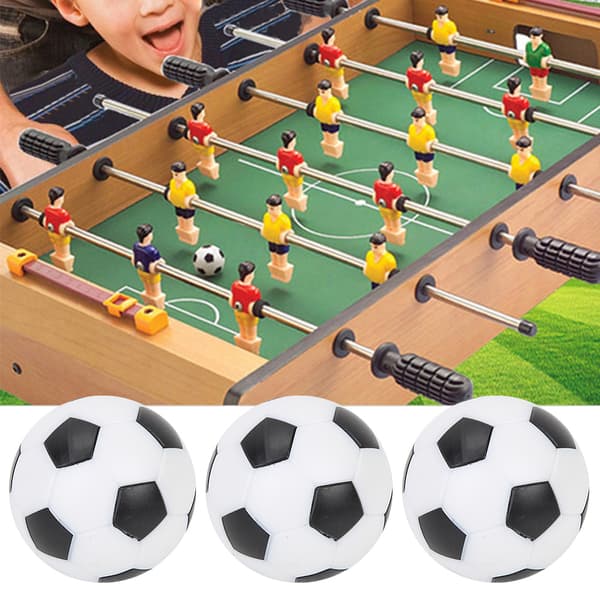 Udskiftning Mini Plast Bordfodboldbolde, Sort og Hvid (6 Enheder)