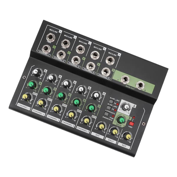 MIX5210FX 10-kanals miksekonsoll med effekter, bærbar studiokonsoll, UK-plugg