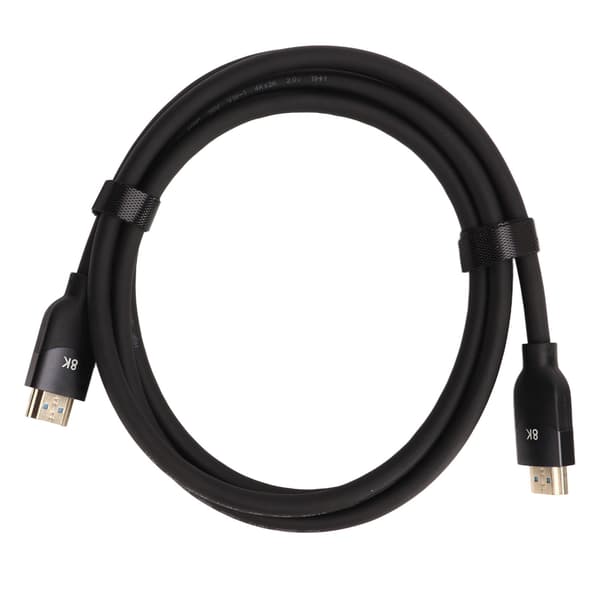 HDMI 2.1 Videokabel 2m Svart PVC Stöder 8K 4K för TV-skärm Konsol PC Bärbar dator